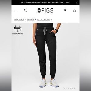 Zamora High Waisted Jogger Black Figs size XS